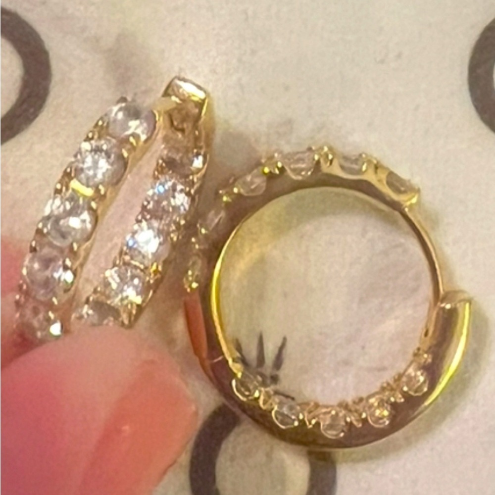 Pandora Gold and Silver Crystal Hoop Earrings